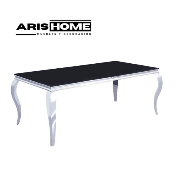 Mesa de Comedor T780 Negro Plateado