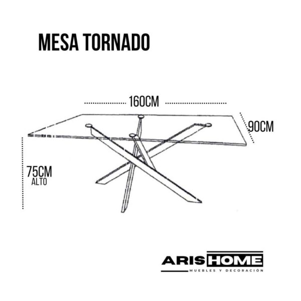 Mesa de comedor Tornado Dorado - Imagen 3