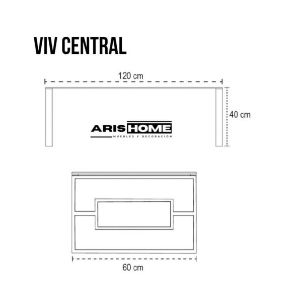 Mesa de centro VIV Plateado - Imagen 3