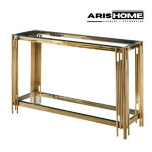 CREDENZA DAN DORADA VIDRIO CLARO